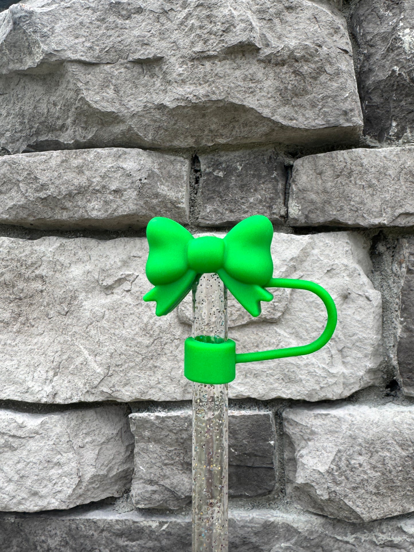 Green 3D Bow - Straw Topper 10MM