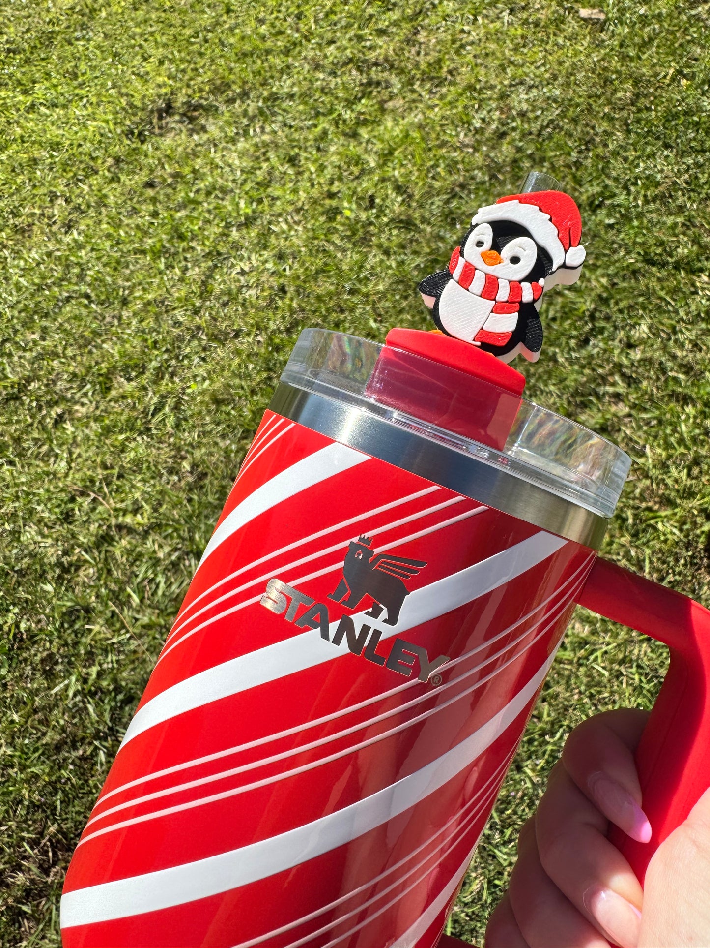 3D Printed Holiday Penguin - Straw Buddy