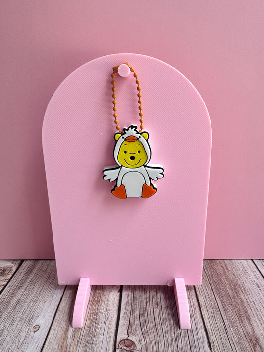 3D Printed Bear in Duck Costume - Soda Can Opener Keychain