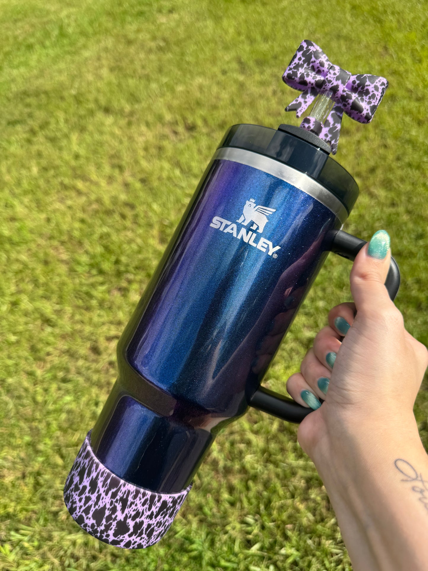 Purple Cowhide - Boot&Bow Set