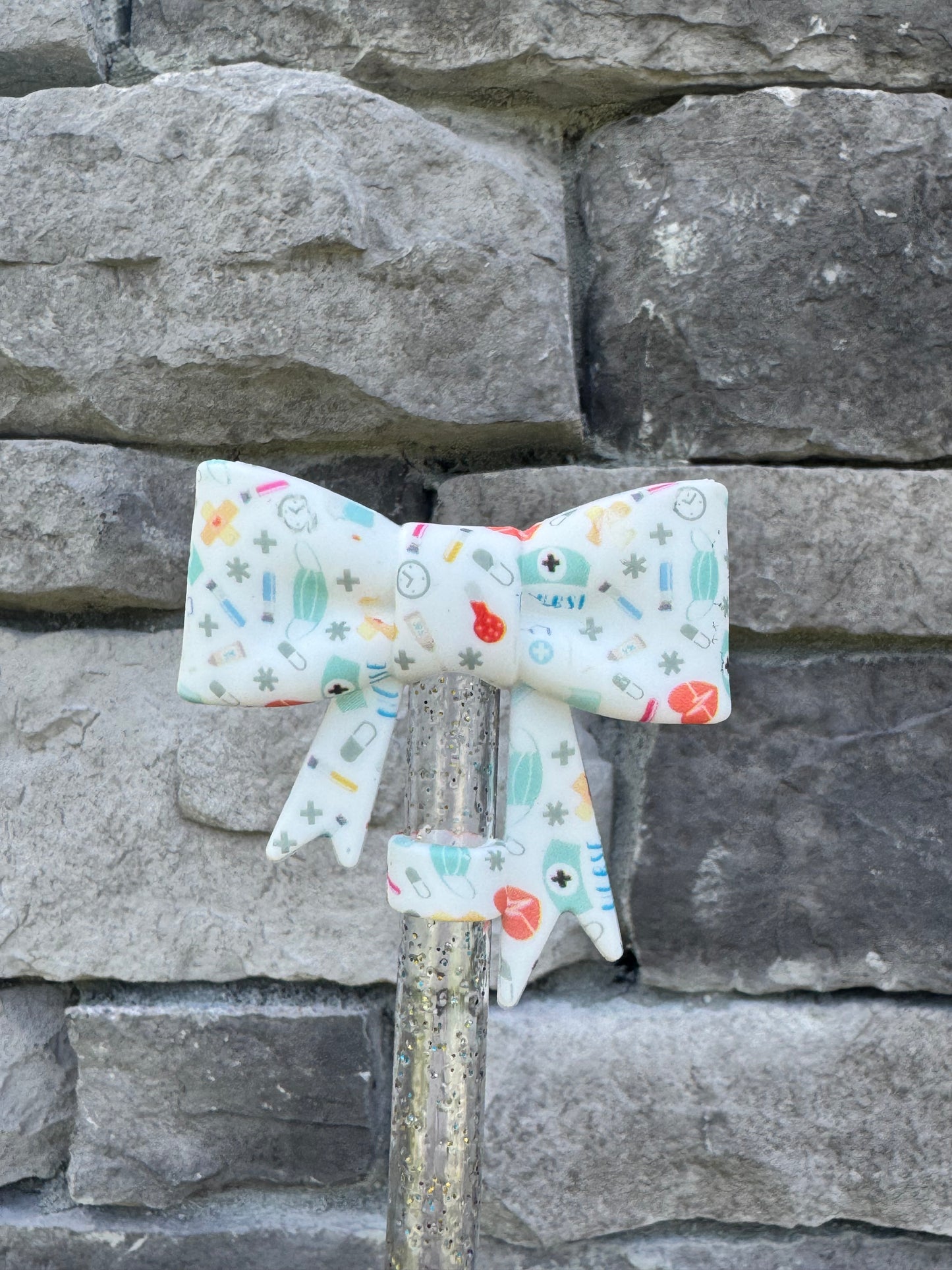 Healthcare Large Bow - Straw Topper