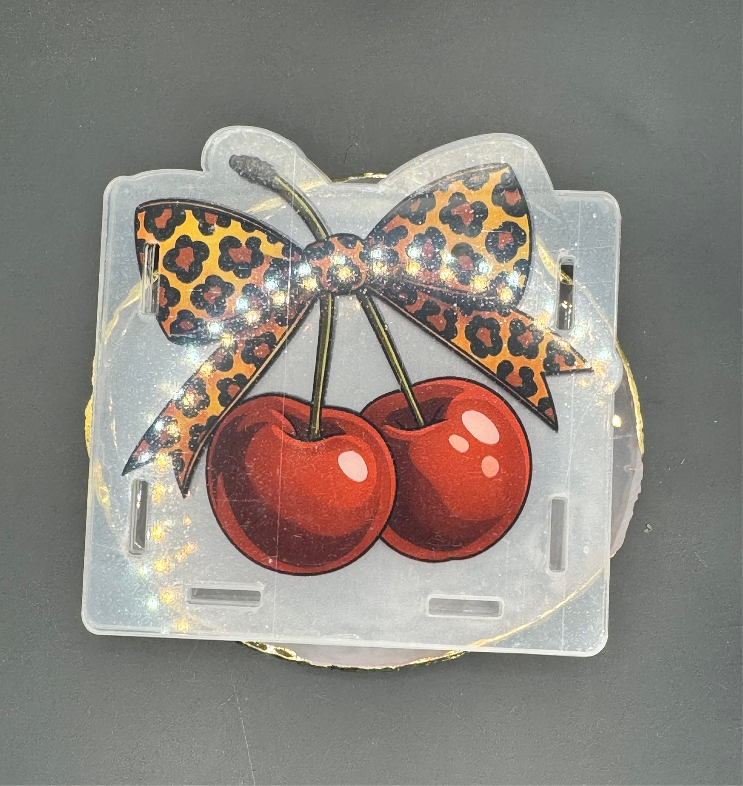 Cherry Leopard - Acrylic Pen Holder *Shop Exclusive*