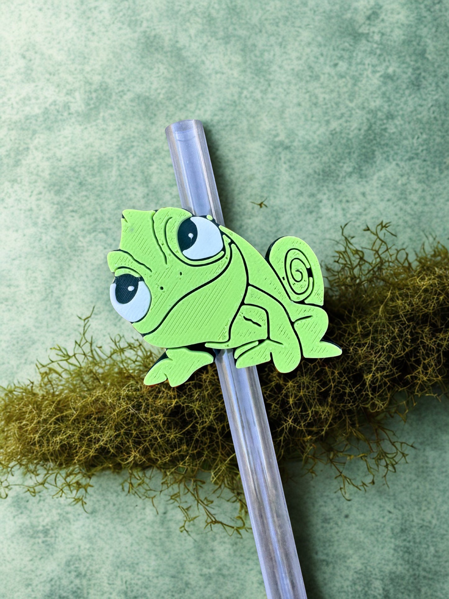 Green Lizard Straw Buddy