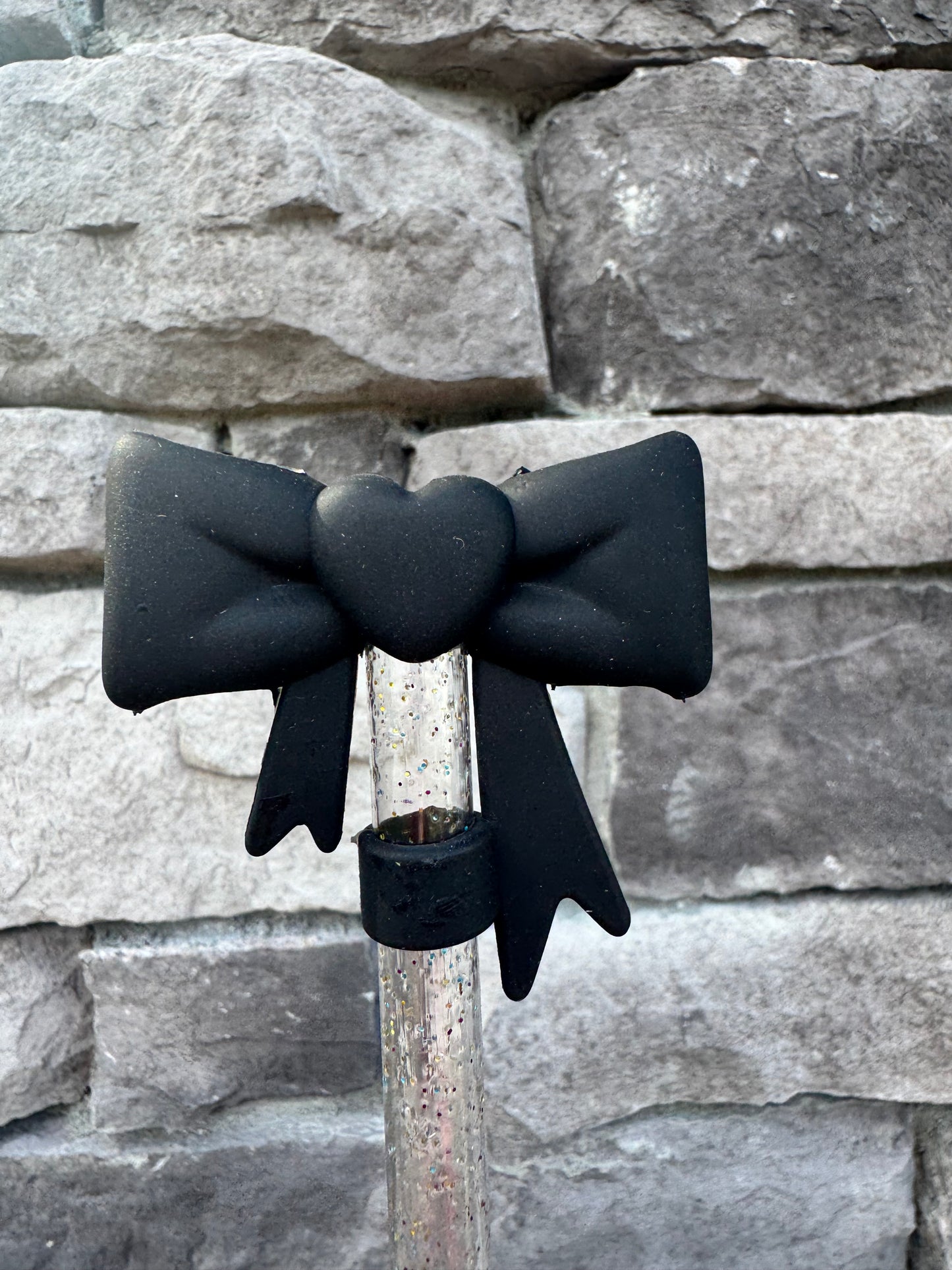Black Sweetheart Bow Topper