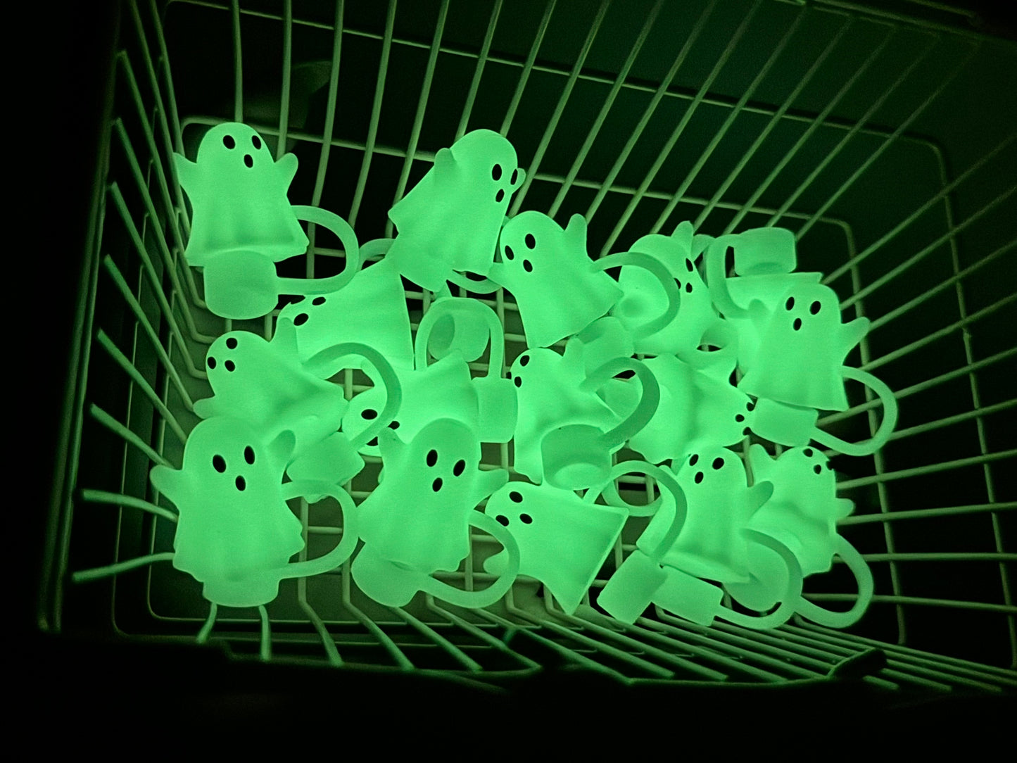 3D Ghost (Glows) - Straw Topper