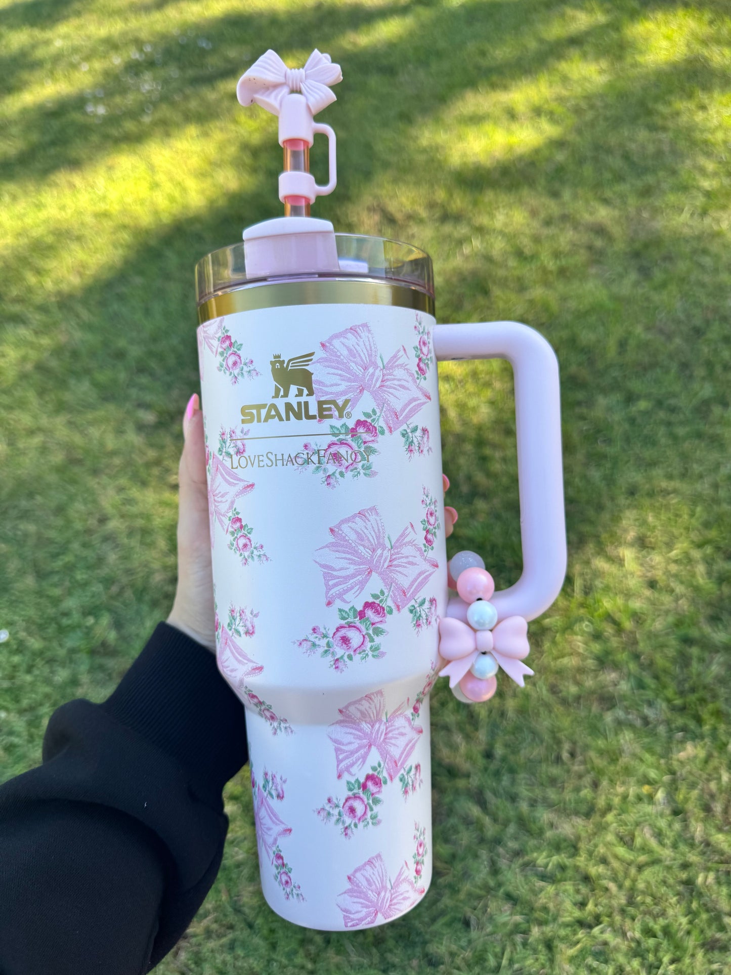 Icicle Pink Bow - Handle Charm