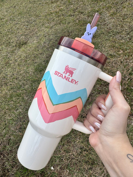 Lavender Bunny Peep Straw Buddy