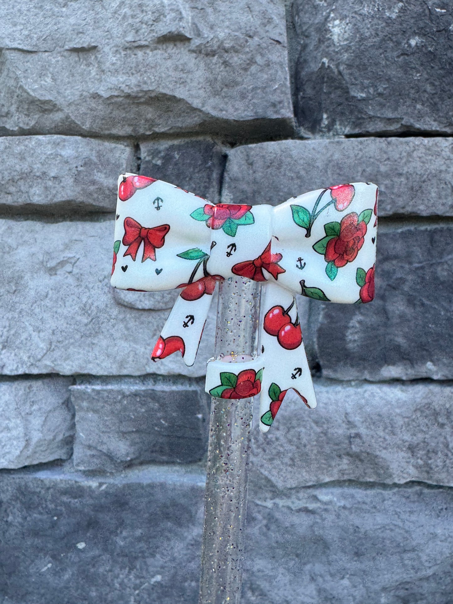 Opal Pinup Darling Large Bow - Straw Topper