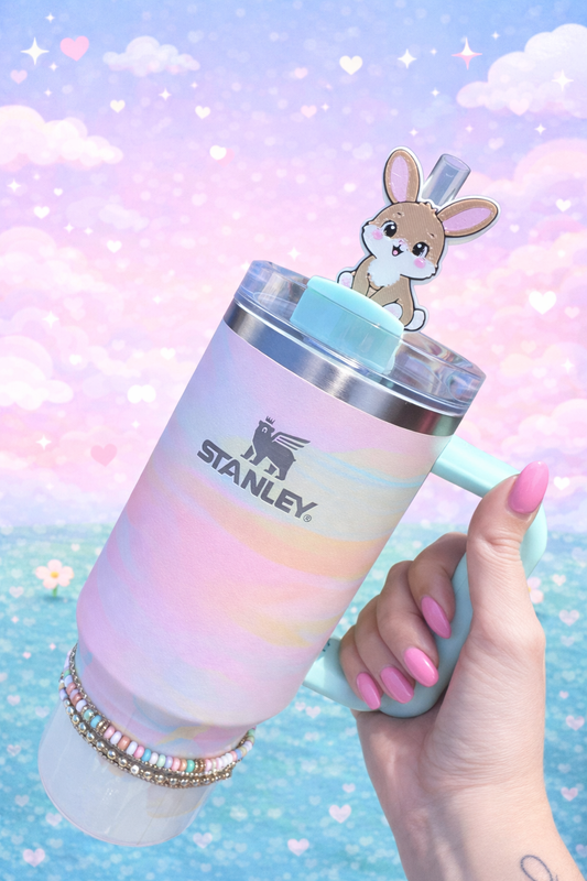 Bunny Blossom Straw Buddy