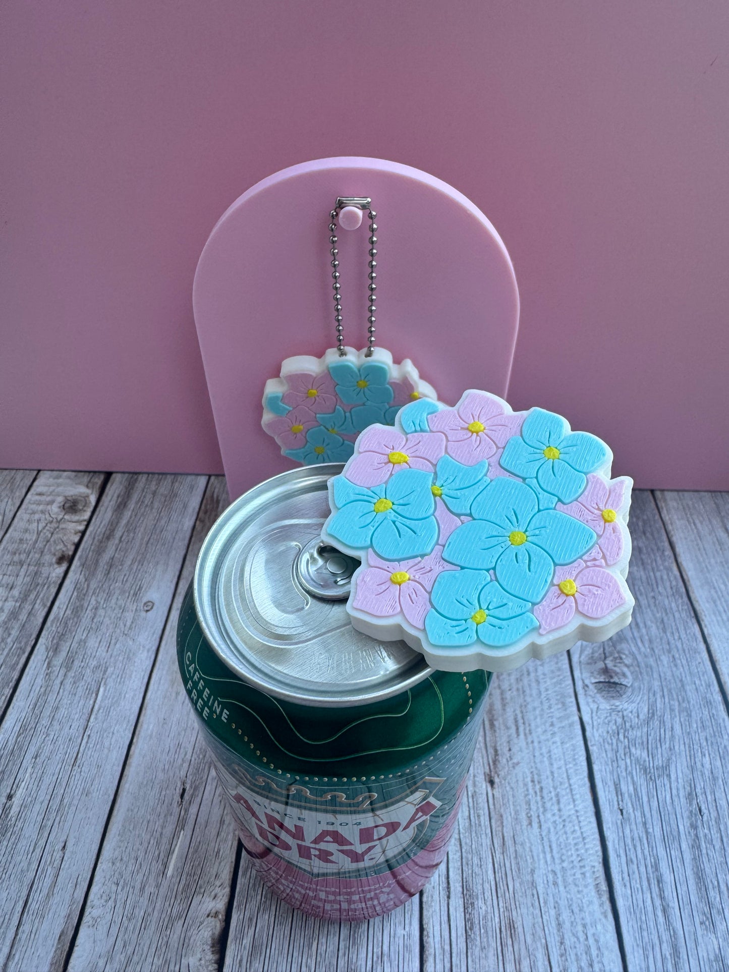 3D Printed Hydrangea - Soda Can Opener Keychain