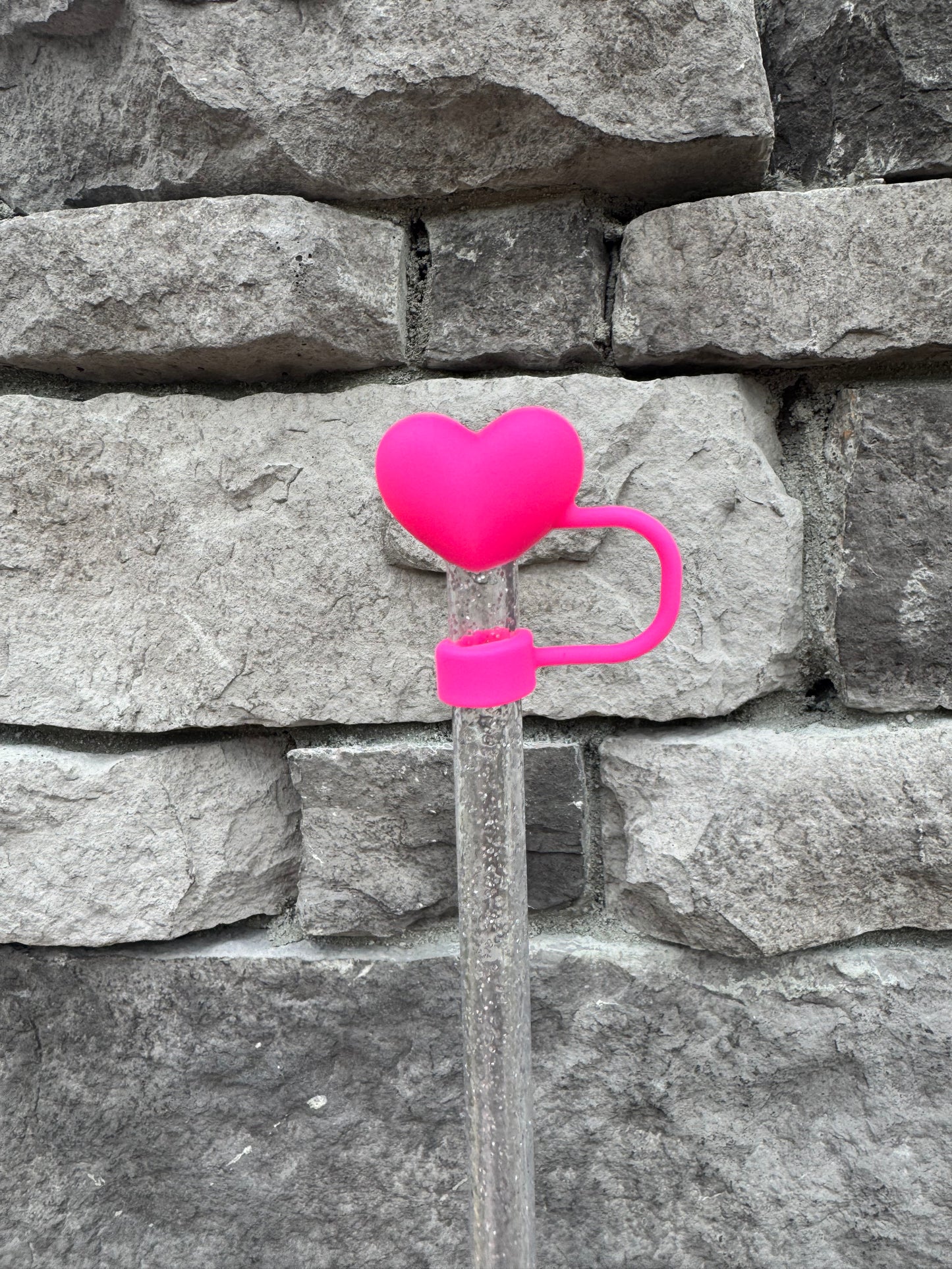 3D Heart - Straw Topper (multiple colors)