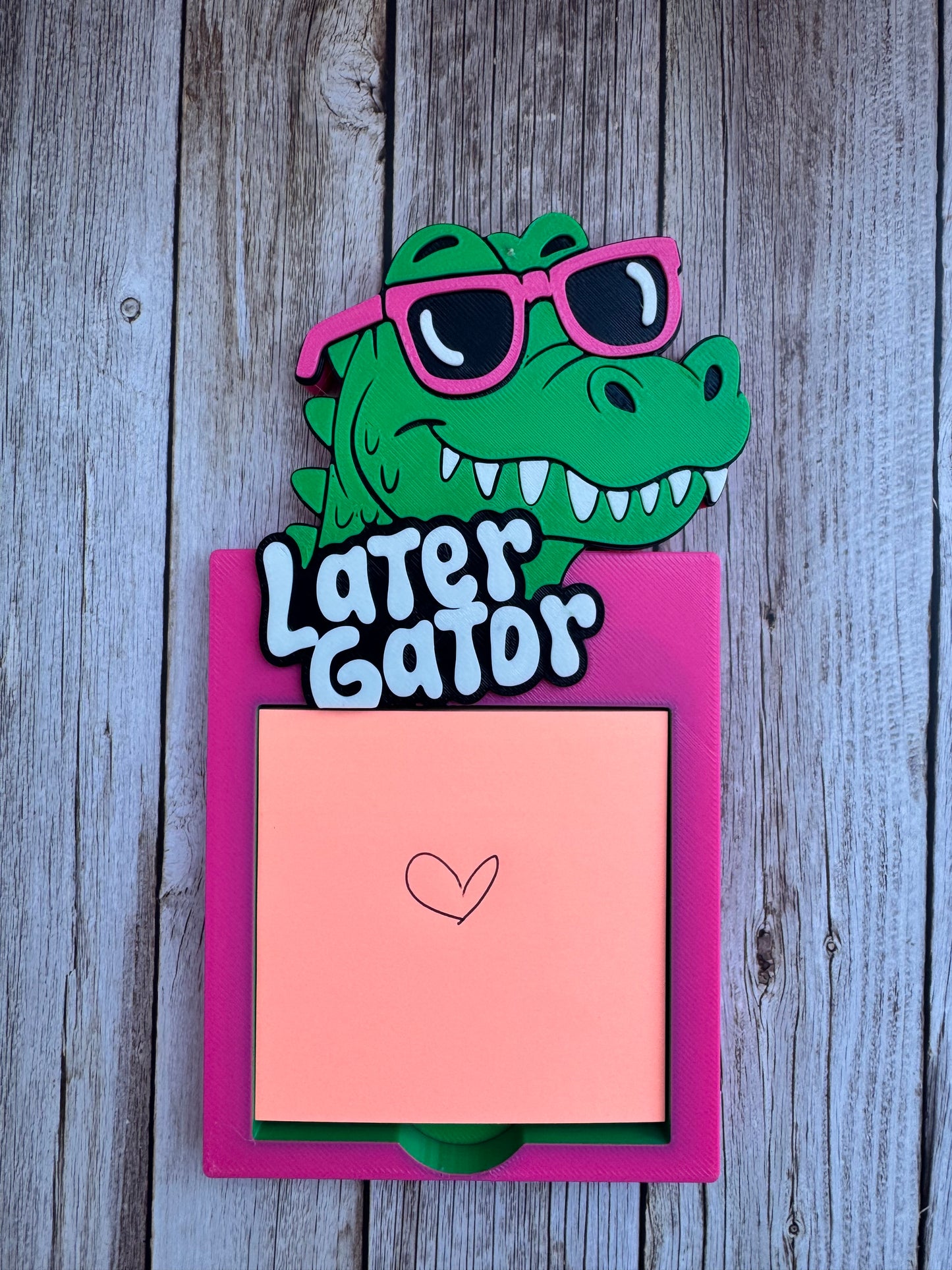 Later Gator Sticky Note Holder | 3D Printed Desk Organizer
