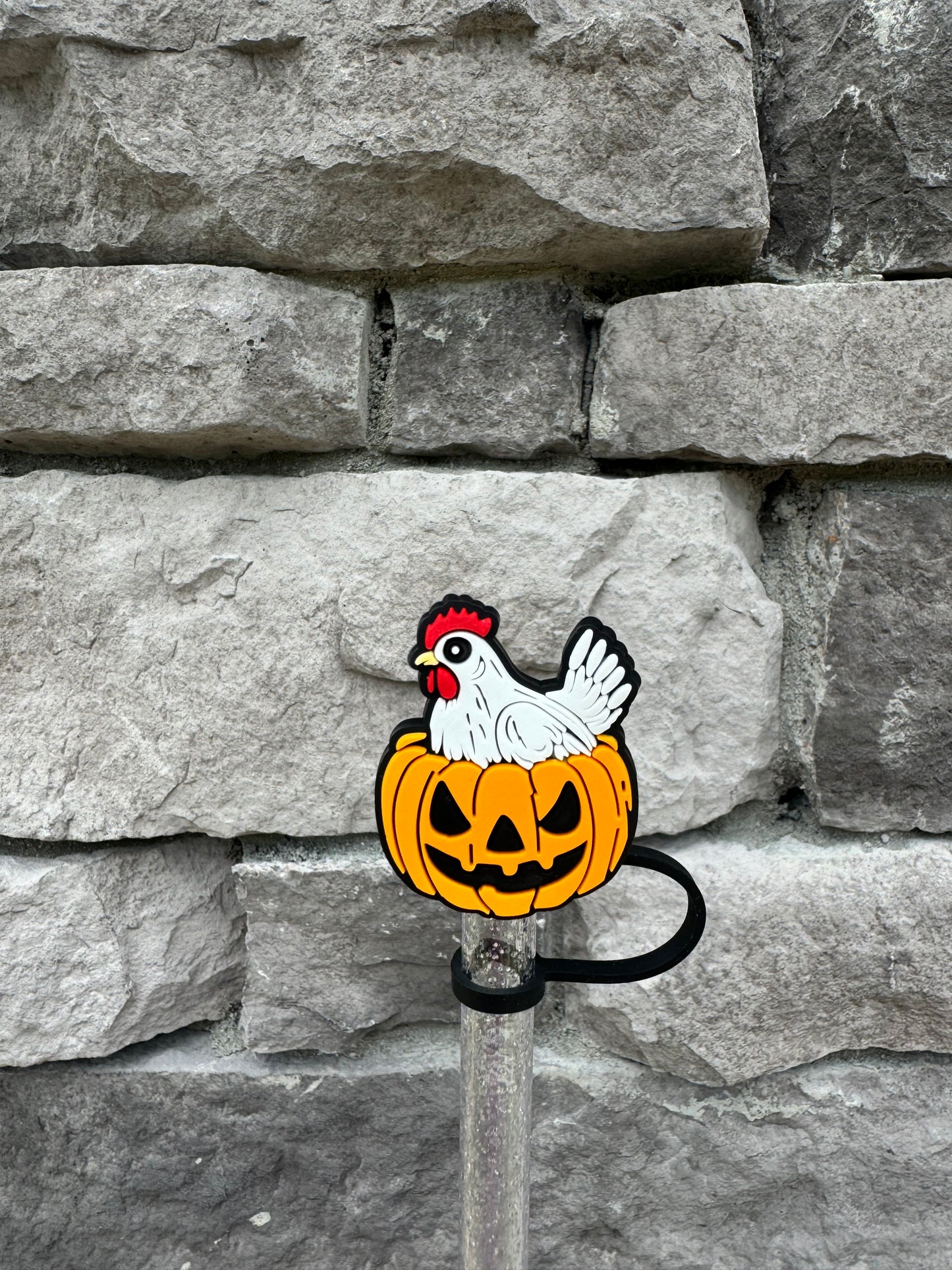 Chicken in Jack o Lantern Topper