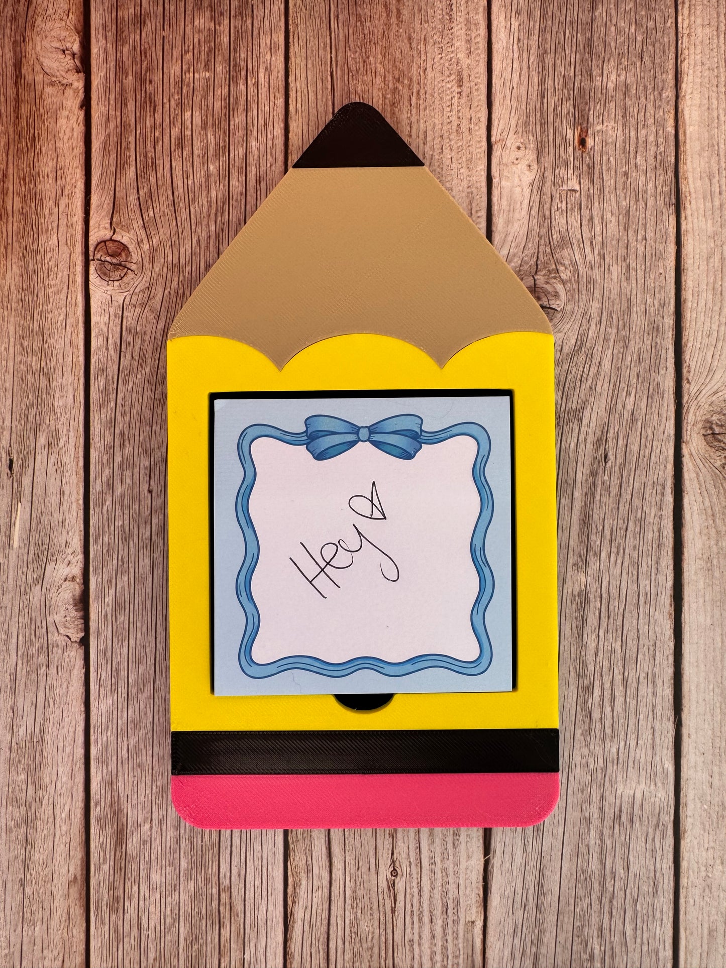 3D Printed Pencil Sticky Note Holder, Desk Organizer