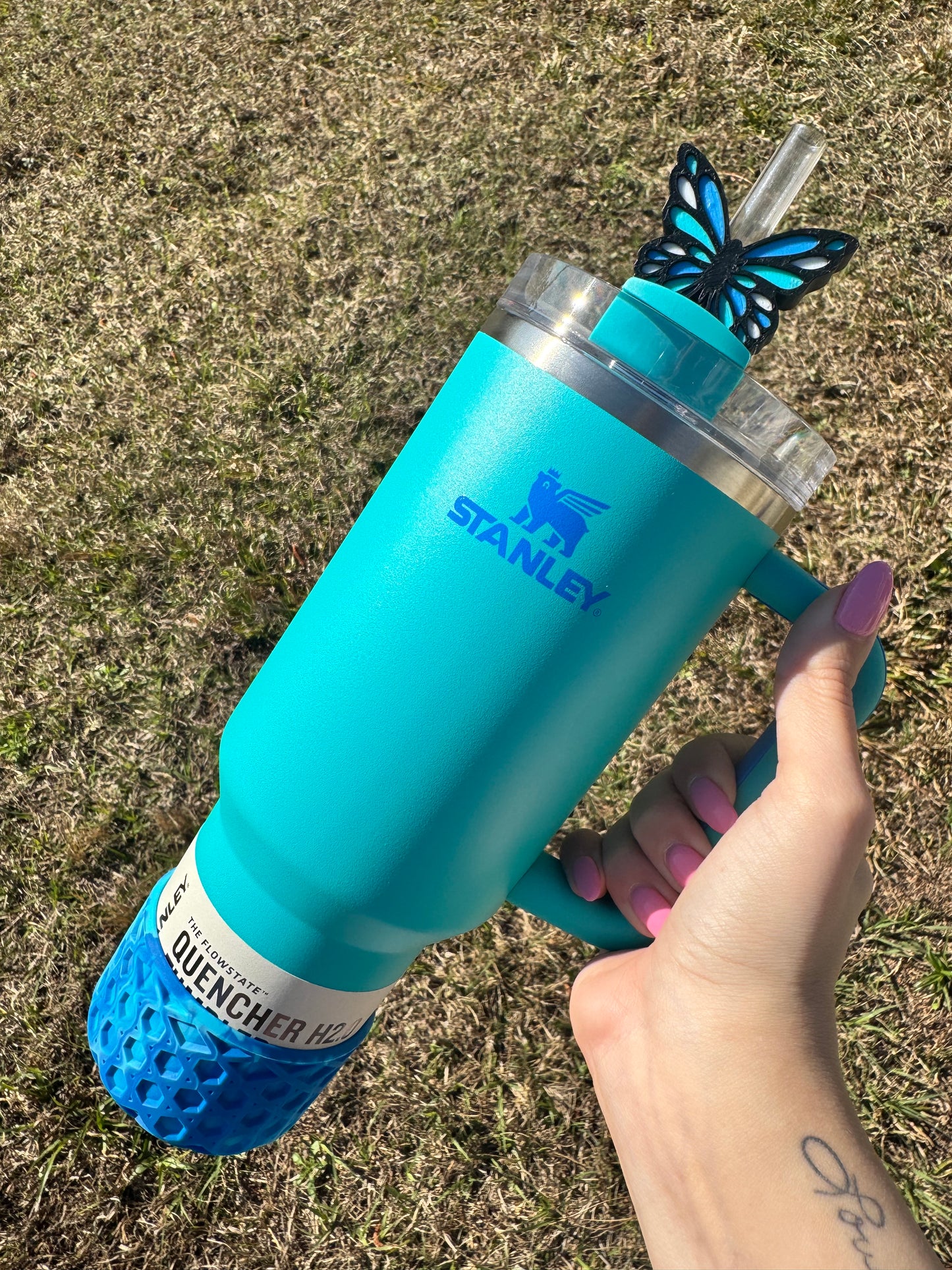 Blue Morpho Straw Buddy