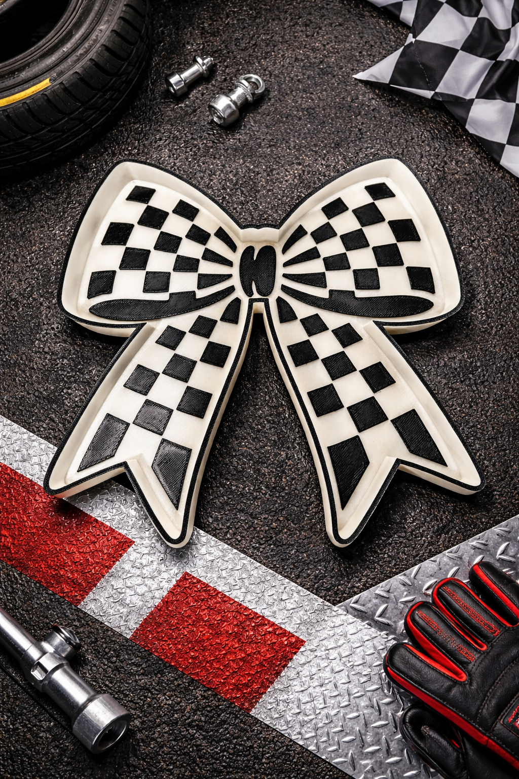 Black & White Bow Tray