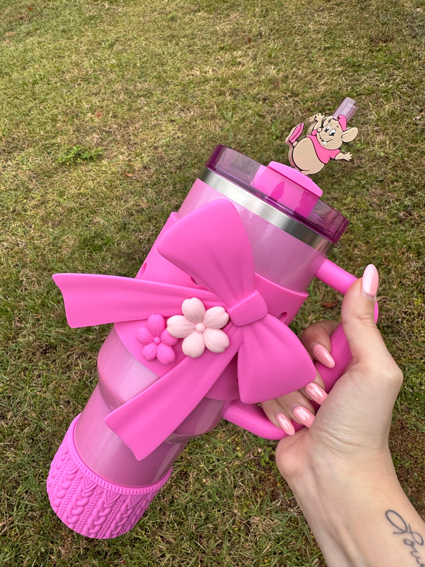 Cute Mouse (Pink) Straw Buddy