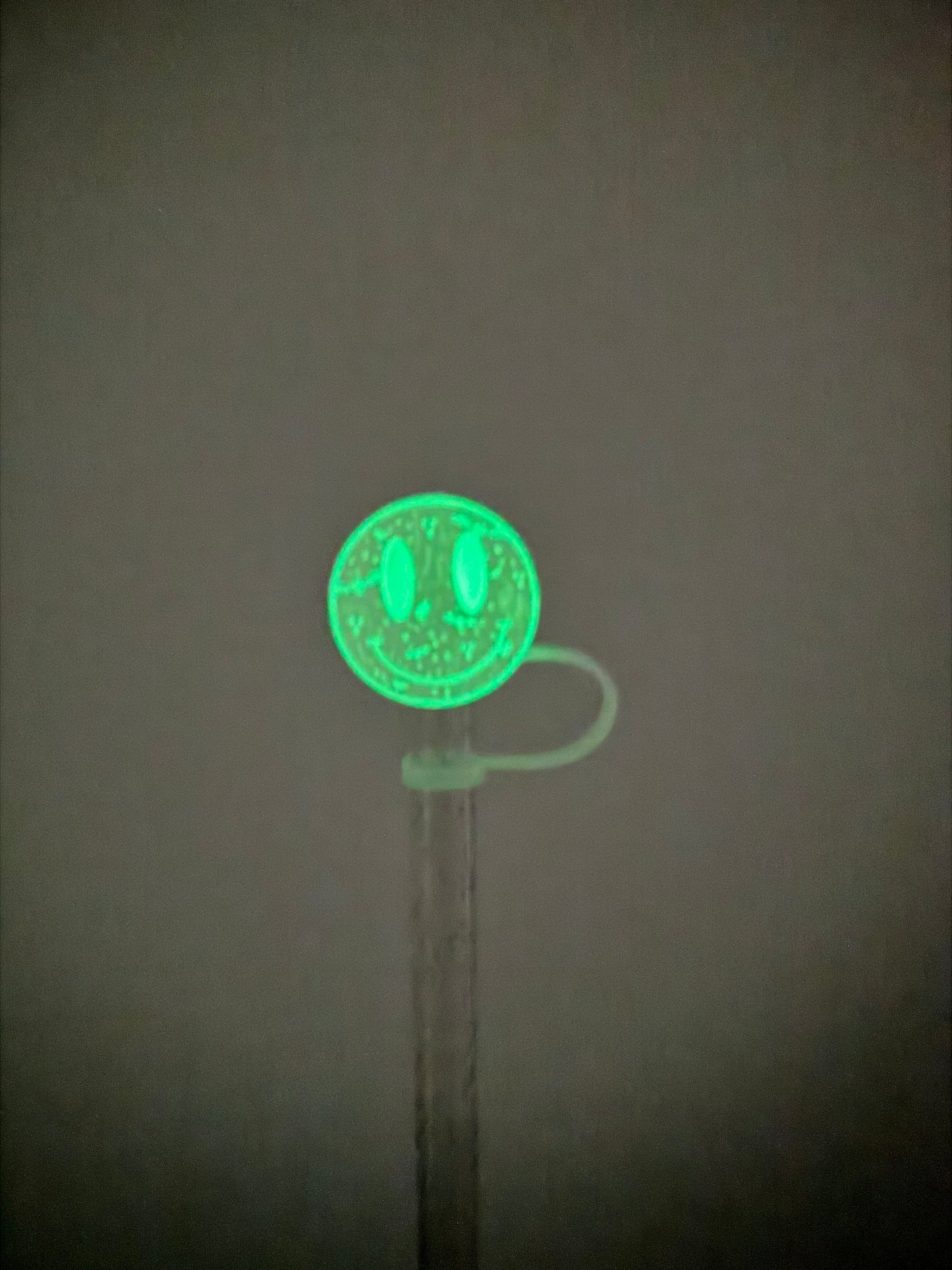 Halloween Smiley Face (Glows) - Straw Topper