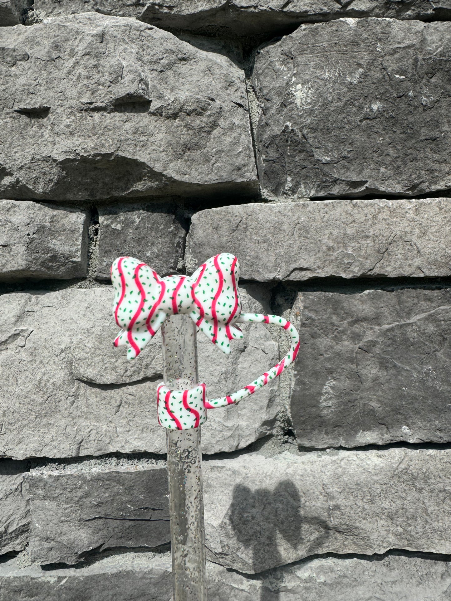 Christmas Cakes 3D Bow - Straw Topper 10MM