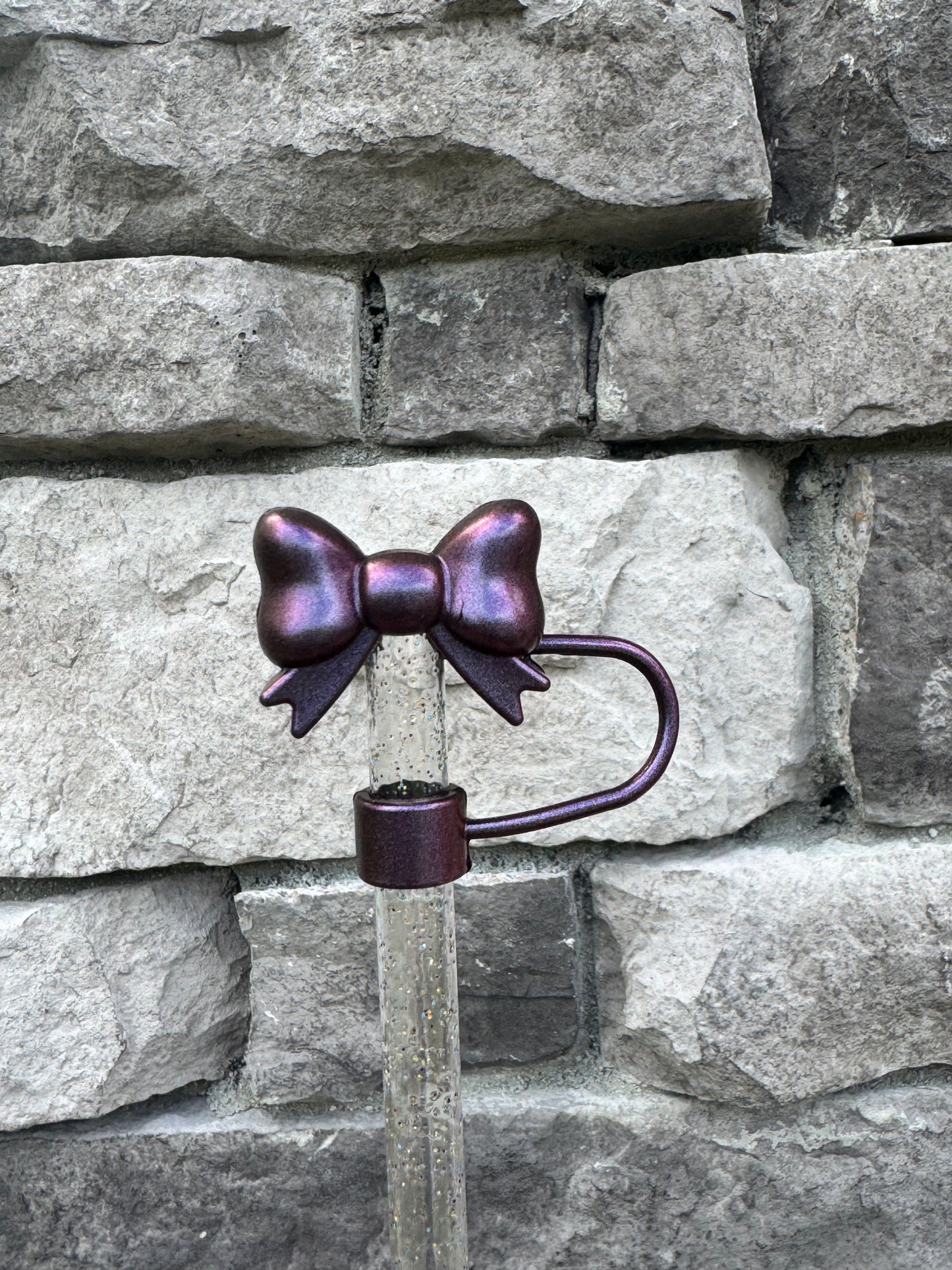 Black Opal 3D Bow - Straw Topper 10MM