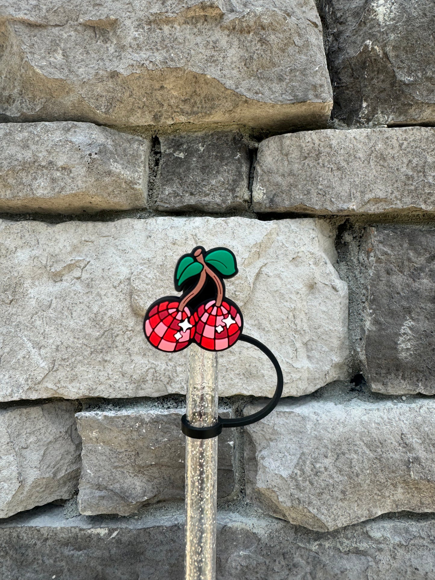 Cherry Disco Straw Topper
