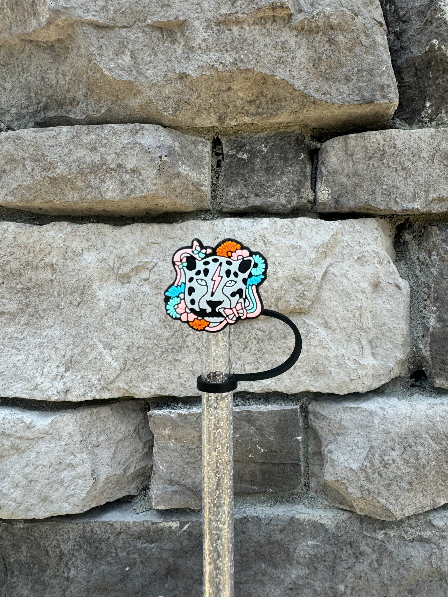 Leopard Straw Topper