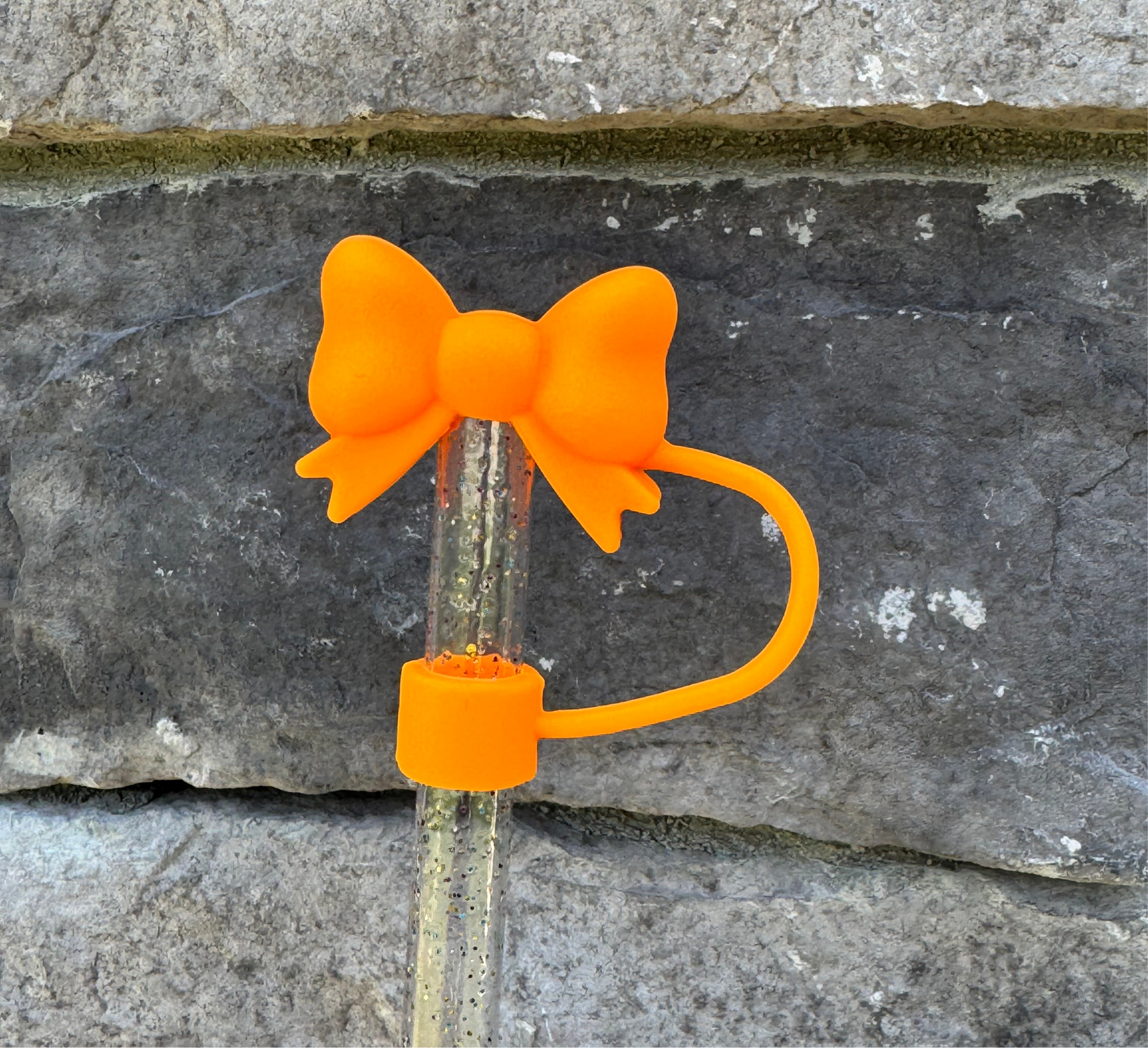 Tangerine 3D Bow - Straw Topper 10MM