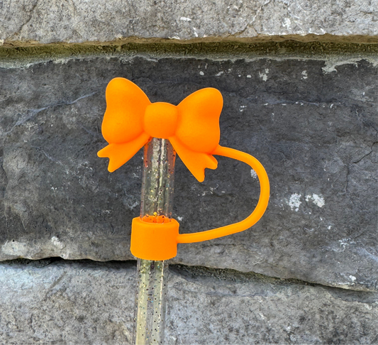 Tangerine 3D Bow - Straw Topper 10MM