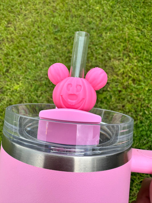 3D Printed Pink Mickey Pumpkin - Straw Buddy