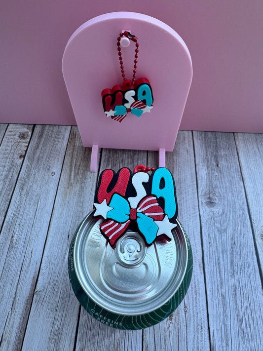3D Printed USA - Soda Can Opener Keychain