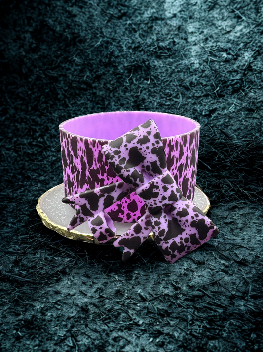 Purple Cowhide - Boot&Bow Set