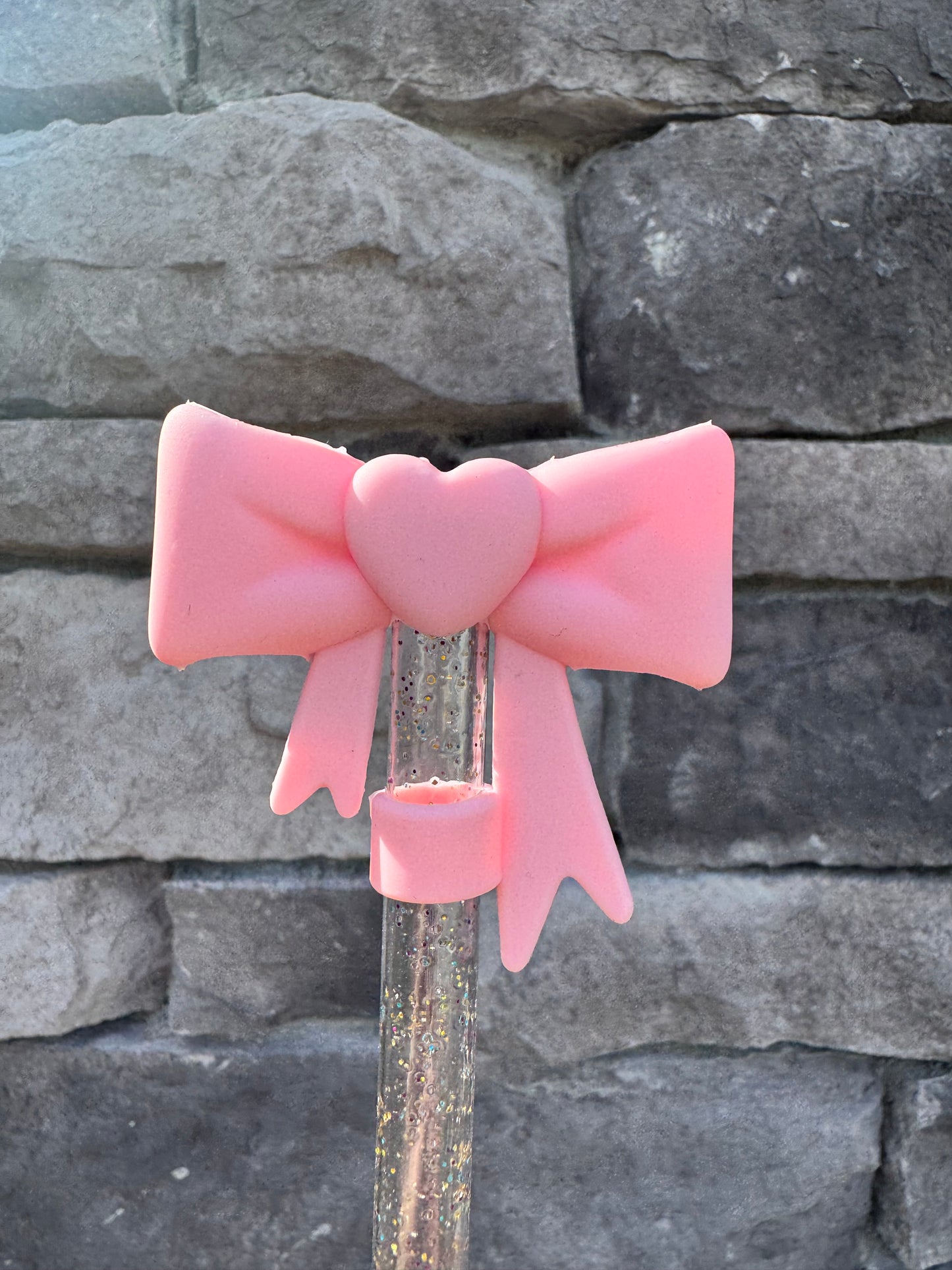 Light Pink Sweetheart Bow Topper