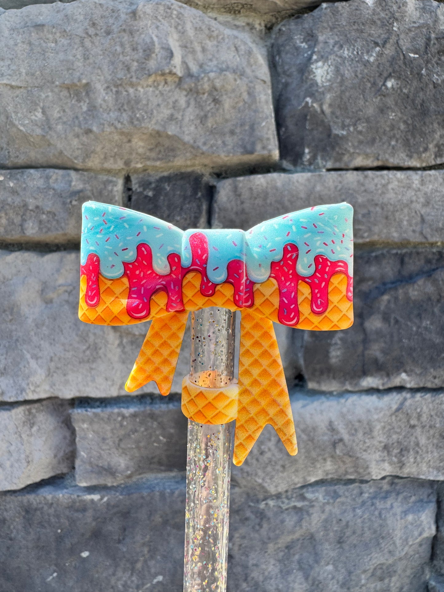 Melting Ice Cream Bow Topper