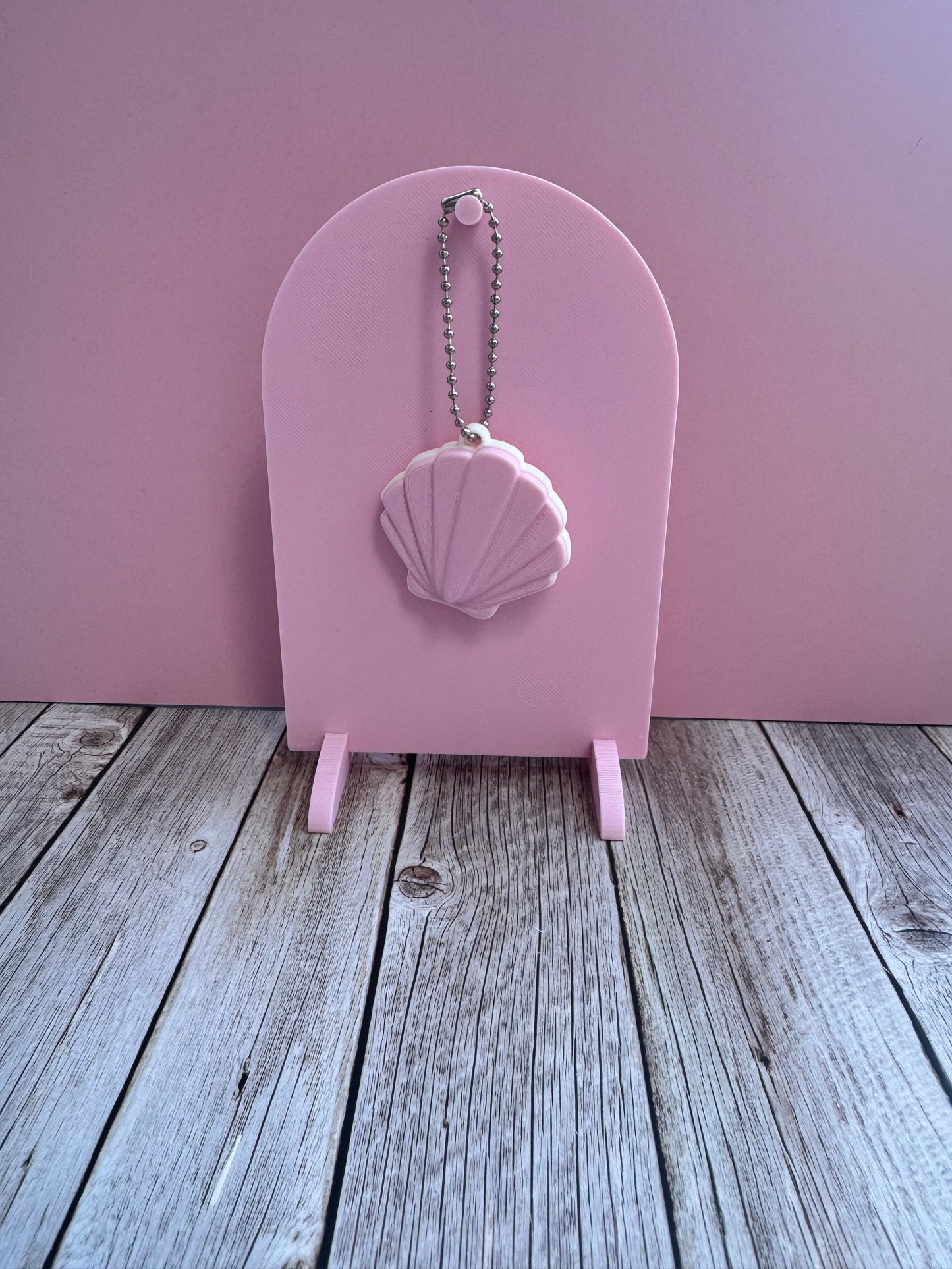 3D Printed Pink Shell - Soda Can Opener Keychain