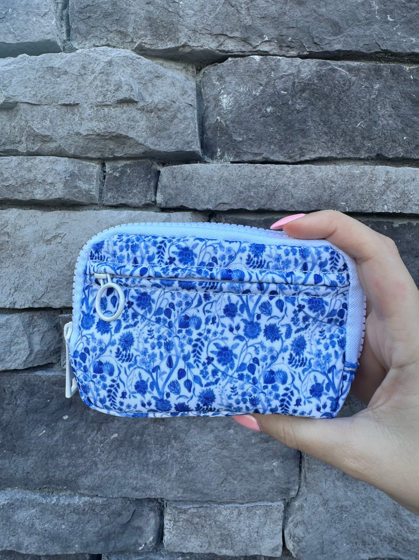 Blue Floral Days Wristlet