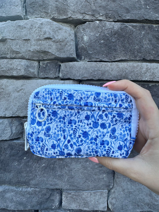 Blue Floral Days Wristlet