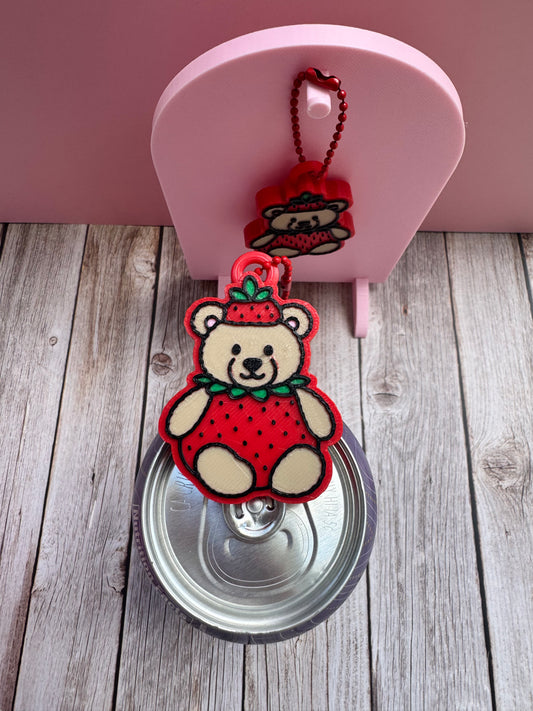 3D Printed Jellycat Inspired Strawberry Bart- Soda Can Opener Keychain *SHOP EXCLUSIVE*