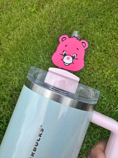 3D Printed Pink Bear - Straw Buddy