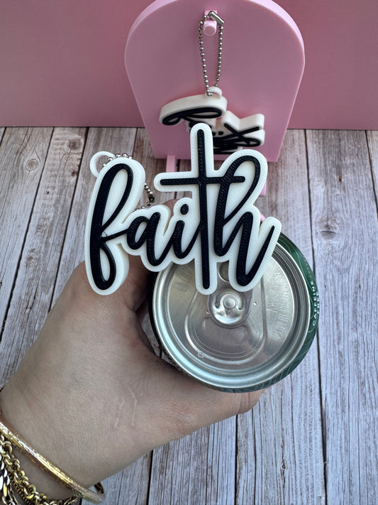3D Printed Faith - Soda Can Opener Keychain