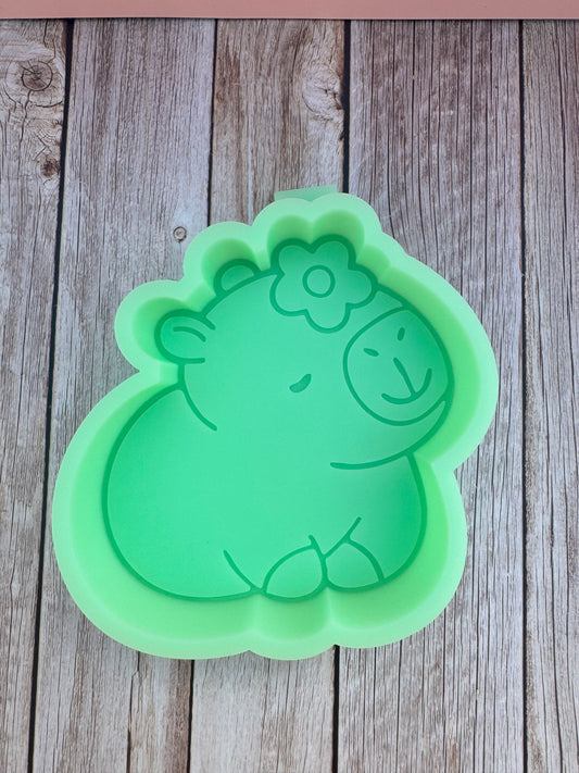 Floral Capybara Silicone Freshie Mold
