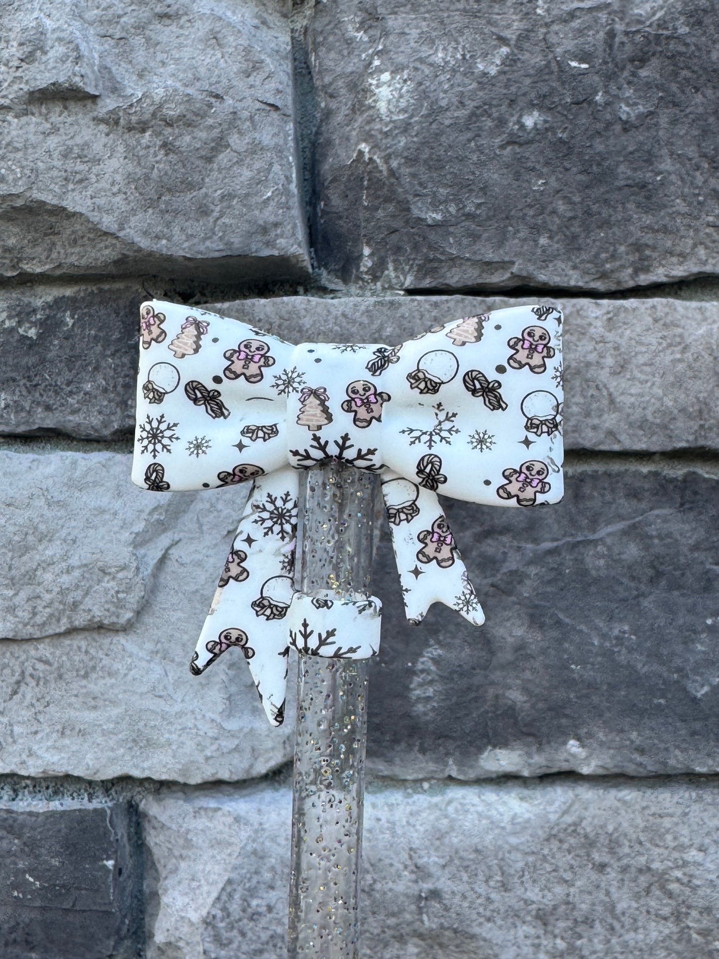 Winter Magic Gingerbread Bow Topper