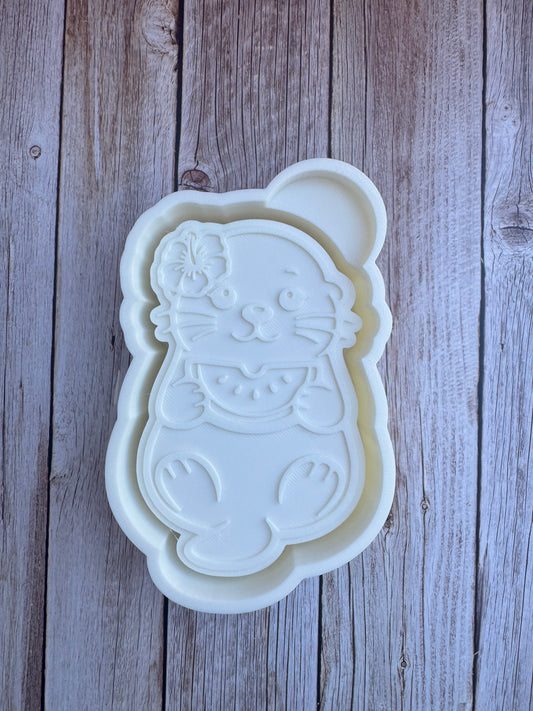 Watermelon Otter Silicone Freshie Mold