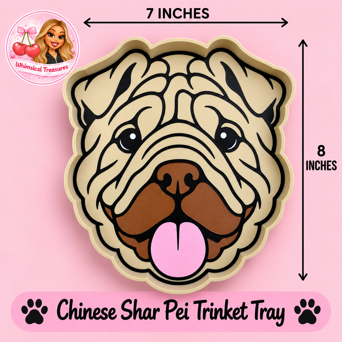 XL Chinese Shar Pei Trinket Tray