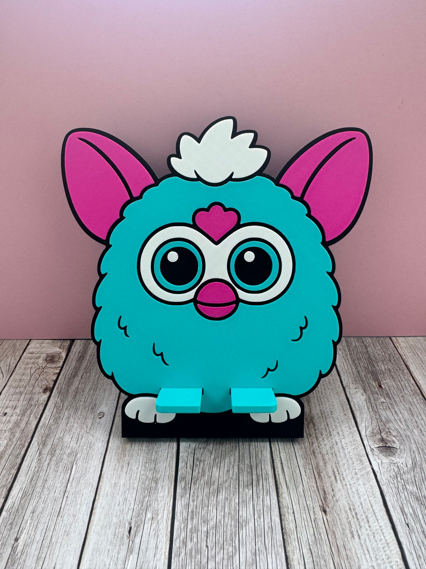 Furby Inspired Phone Stand | 3D Printed Cute Desk Phone Holder | Kawaii Phone Dock | Retro Toy Inspired Smartphone Stand | Fun Office Desk Accessory