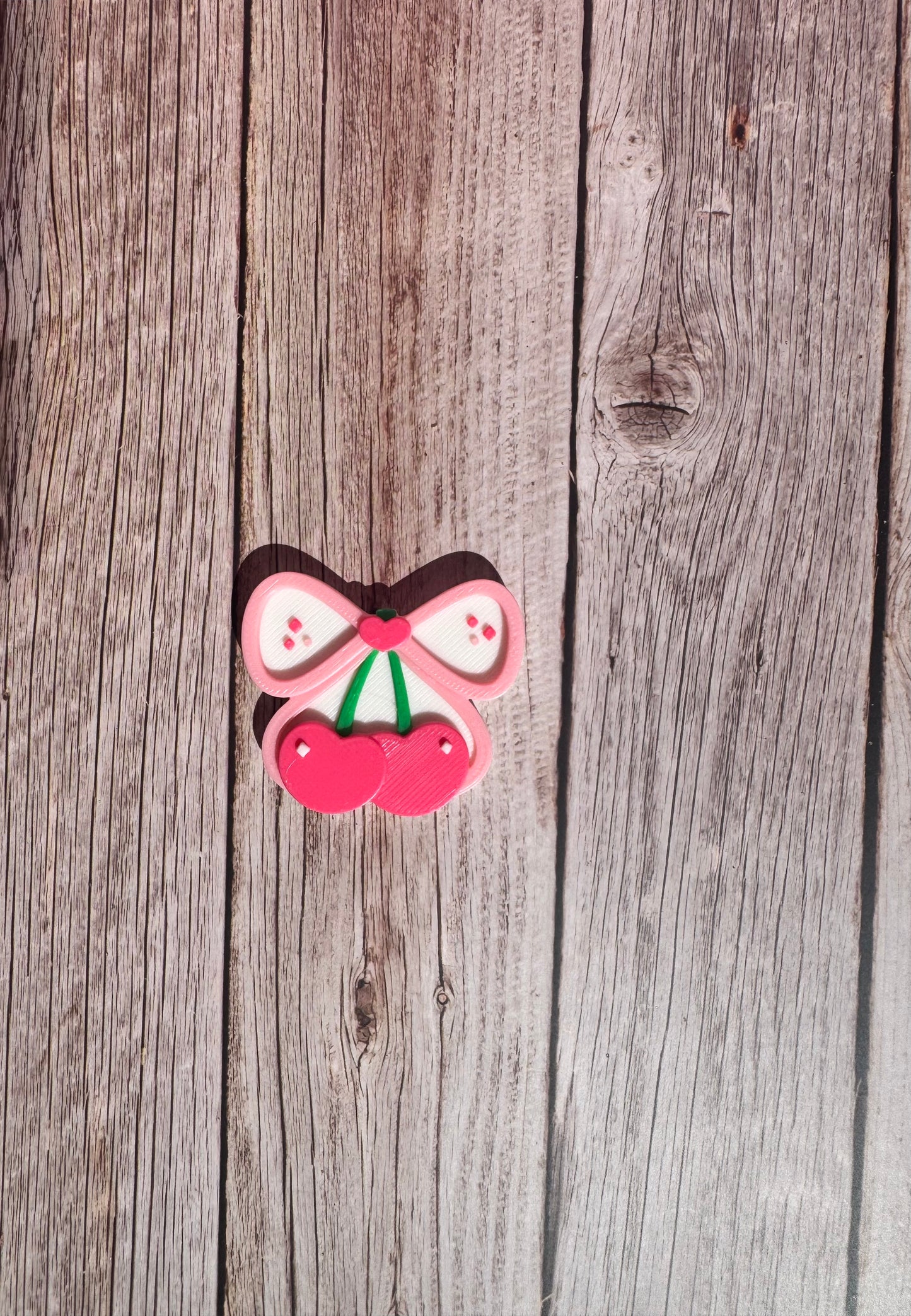 3D Printed Cherry Bow Flatback Charm
