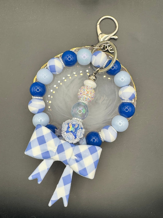 Blue Gingham - Wristlet & Keychain