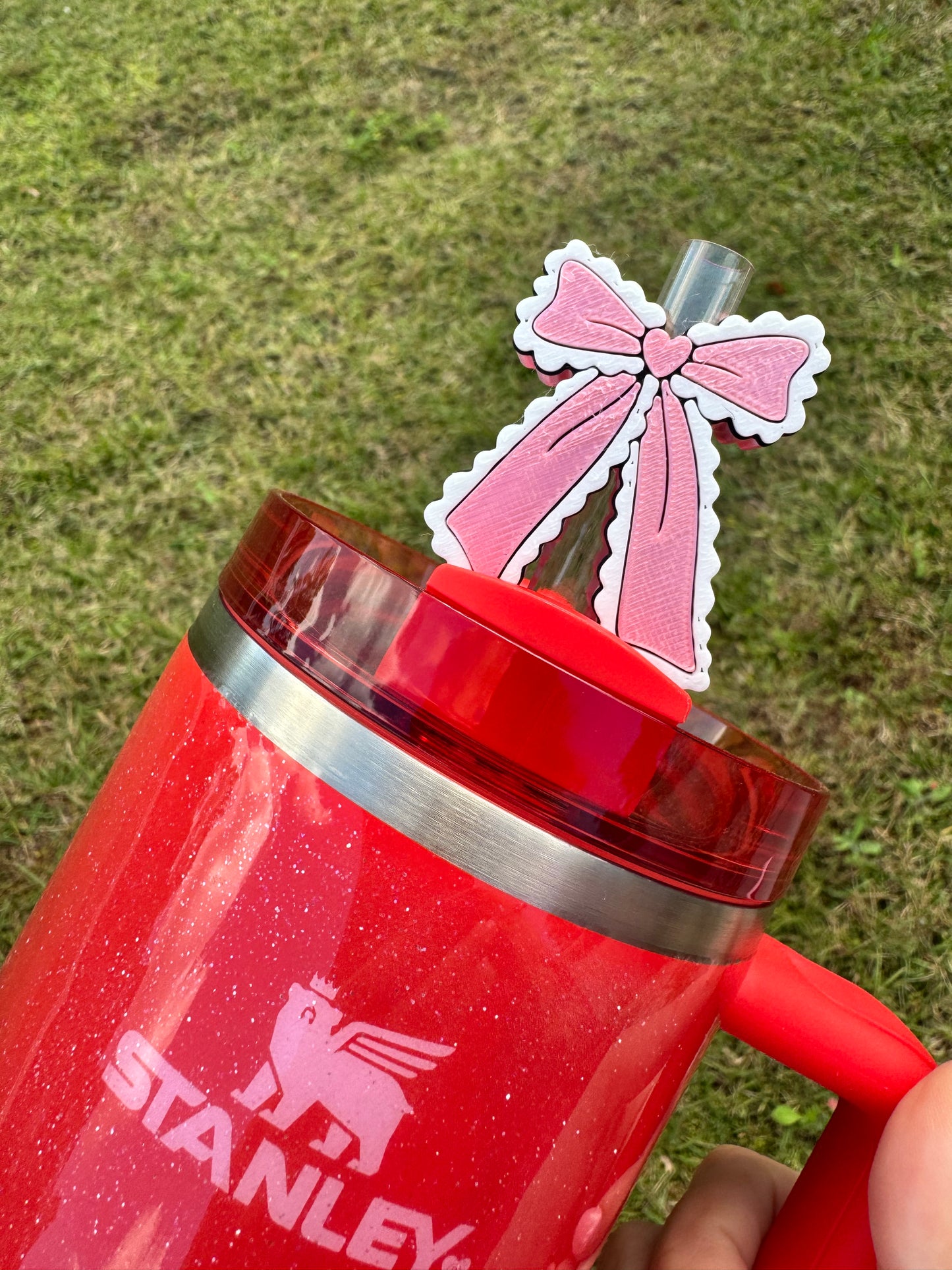 Ruffle Bow Straw Buddy