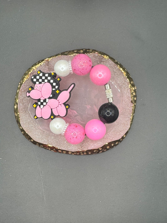 Checkered Balloon Dog - Handle Charm