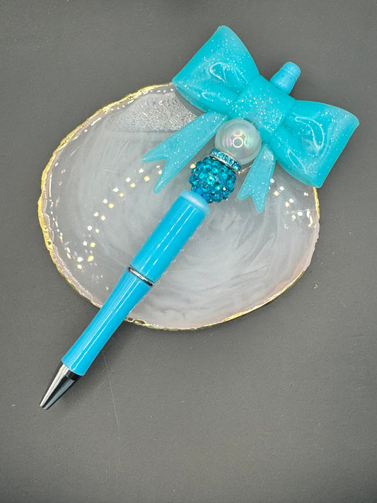 Turquoise Large Bow - Pen