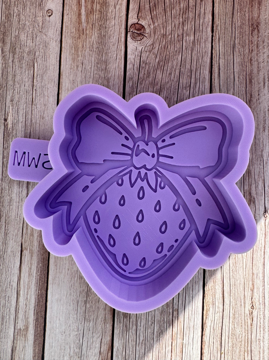 Large Coquette Strawberry Silicone Freshie Mold